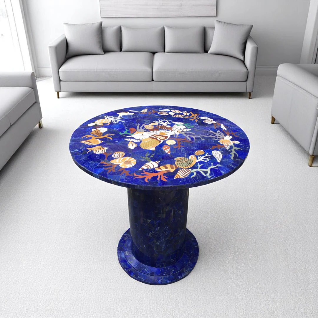 Lapis Blue Marble Countertop Patio Table : A Modern Choice
